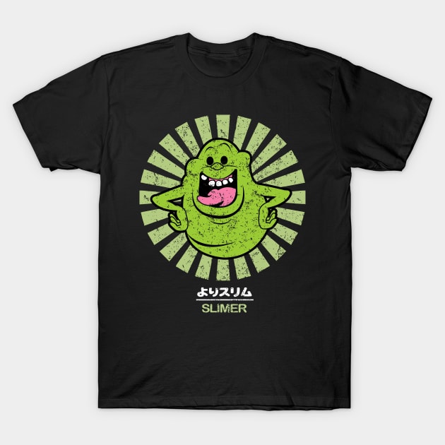 Slimer Retro Japanese T-Shirt by nataliawinyoto